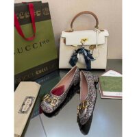 Gucci Women GG Lovelight Crystal Ballet Flat Horsebit Multicolor Crystal Leather (7)