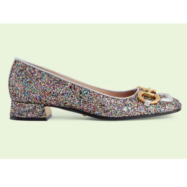 Gucci Women GG Lovelight Crystal Ballet Flat Horsebit Multicolor Crystal Leather (7)