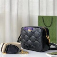 Gucci Women GG Matelassé Leather Shoulder Bag Black Double G (3)