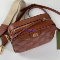 Gucci Women GG Matelassé Leather Shoulder Bag Light Brown Double G (2)