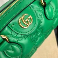 Gucci Women GG Matelassé Leather Top Handle Bag Bright Green Double G (6)