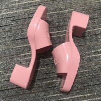 Gucci Women GG Rubber Slide Sandal Pastel Pink 6 Cm Heel (1)