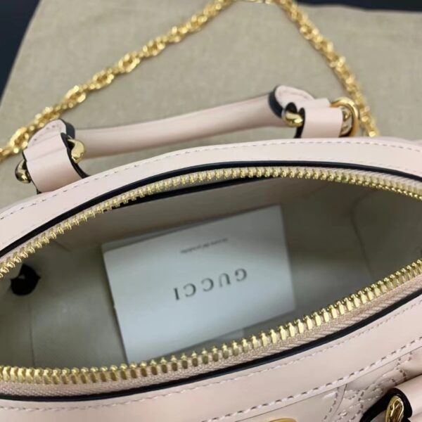 Gucci Women Matelassé Leather Top Handle Bag Beige GG Matelassé Leather Double G (1)