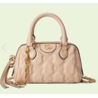 Gucci Women Matelassé Leather Top Handle Bag Beige GG Matelassé Leather Double G (4)