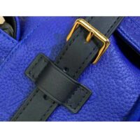 Louis Vuitton LV Unisex Christopher MM Backpack Blue Embossed Taurillon Leather (10)