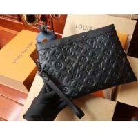 Louis Vuitton LV Unisex Discovery Pochette Black Monogram Shadow Calf Leather (5)