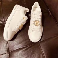 Louis Vuitton LV Unisex Frontrow Sneaker Circle White Calf Leather Rubber Outsole (9)