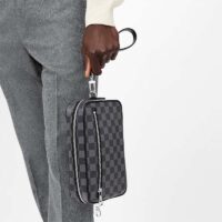 Louis Vuitton LV Unisex Kasai Clutch Grey Damier Graphite Canvas (8)