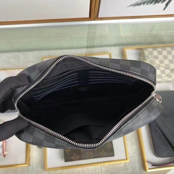 Louis Vuitton LV Unisex Kasai Clutch Grey Damier Graphite Canvas (9)