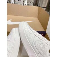 Louis Vuitton LV Unisex Nike Air Force 1 Sneaker White Monogram Embossed Calf Leather (8)