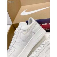 Louis Vuitton LV Unisex Nike Air Force 1 Sneaker White Monogram Embossed Calf Leather (8)