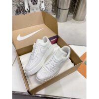 Louis Vuitton LV Unisex Nike Air Force 1 Sneaker White Monogram Embossed Calf Leather (8)