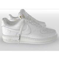 Louis Vuitton LV Unisex Nike Air Force 1 Sneaker White Monogram Embossed Calf Leather (8)