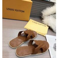 Louis Vuitton LV Unisex Oasis Mule Moka Brown Grained Calf Leather Rubber Signature (7)