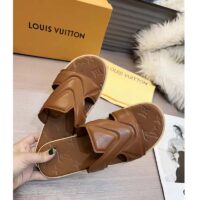 Louis Vuitton LV Unisex Oasis Mule Moka Brown Grained Calf Leather Rubber Signature (7)