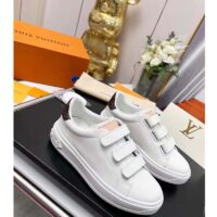 Louis Vuitton LV Unisex Time Out Sneaker White Calf Leather Monogram Canvas (9)