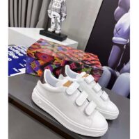 Louis Vuitton LV Unisex Time Out Sneaker White Calf Leather Monogram Canvas (9)