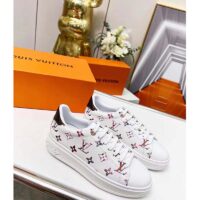 Louis Vuitton LV Unisex Time Out Sneaker White Monogram Embossed Lambskin (7)