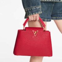 Louis Vuitton LV Women Capucines BB Handbag Scarlet Red Taurillon Leather (2)