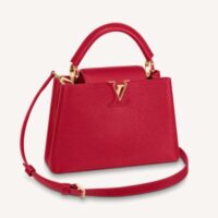 Louis Vuitton LV Women Capucines BB Handbag Scarlet Red Taurillon Leather (2)