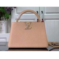 Louis Vuitton LV Women Capucines BB Handbag Yellow Taurillon Leather Shimmery (8)