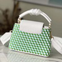 Louis Vuitton LV Women Capucines Mini White Green Taurillon Leather Textile Embroidery (11)