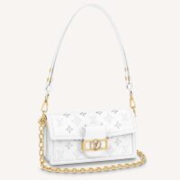 Louis Vuitton LV Women Dauphine East West Handbag White Calfskin Leather (2)