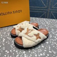 Louis Vuitton LV Women Paseo Flat Comfort Mule Natural Shearling Anatomic Insole、 (2)