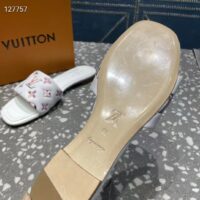 Louis Vuitton LV Women Revival Flat Mule White Monogram-Embossed Lambskin (6)