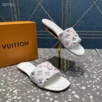 Louis Vuitton LV Women Revival Flat Mule White Monogram-Embossed Lambskin (6)