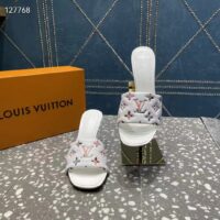 Louis Vuitton LV Women Revival Mule White Monogram-Embossed Lambskin 9.5 cm Heel (2)