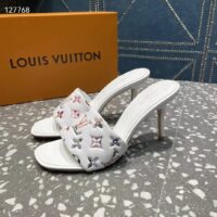 Louis Vuitton LV Women Revival Mule White Monogram-Embossed Lambskin 9.5 cm Heel (2)