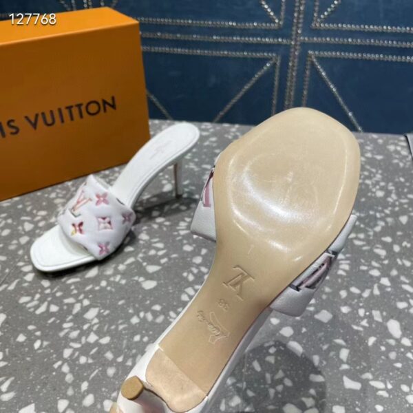 Louis Vuitton LV Women Revival Mule White Monogram-Embossed Lambskin 9.5 cm Heel (9)