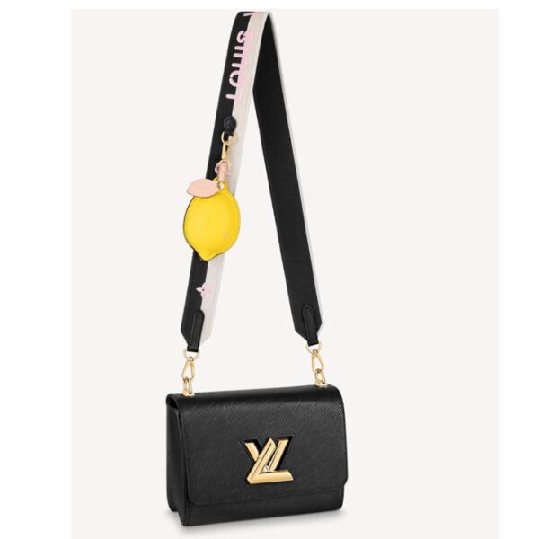 Louis Vuitton LV Women Twist MM Lemon Handbag Black Epi Grained Cowhide (8)