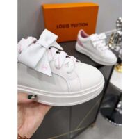 Louis Vuitton Unisex LV Shoes Time Out Sneaker Rose Clair Pink Calf Leather Rubber Outsole (8)