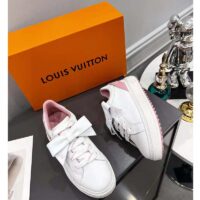 Louis Vuitton Unisex LV Shoes Time Out Sneaker Rose Clair Pink Calf Leather Rubber Outsole (8)