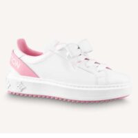 Louis Vuitton Unisex LV Shoes Time Out Sneaker Rose Clair Pink Calf Leather Rubber Outsole (8)