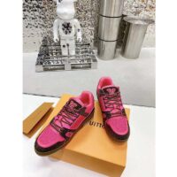 Louis Vuitton LV Unisex Trainer Sneaker Pink Strass Rubber Initials Monogram Flowers (5)