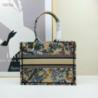 Dior Women CD Medium Book Tote Beige Multicolor Jardin D’Hiver Embroidery (10)