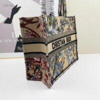 Dior Women CD Medium Book Tote Beige Multicolor Jardin D’Hiver Embroidery (10)