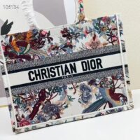 Dior Women CD Medium Book Tote Ecru Multicolor Jardin D’Hiver Embroidery (3)