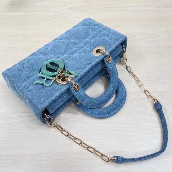 Dior Women CD Medium Lady D-Joy Bag Blue Cannage Denim (1)