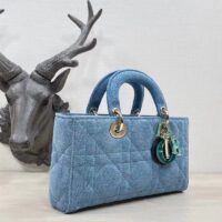 Dior Women CD Medium Lady D-Joy Bag Blue Cannage Denim (9)