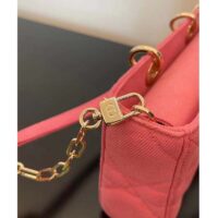 Dior Women CD Medium Lady D-Joy Bag Bright Pink Cannage Denim (14)