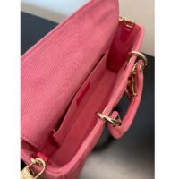 Dior Women CD Medium Lady D-Joy Bag Bright Pink Cannage Denim (14)