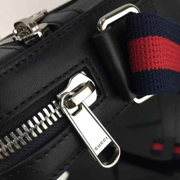 Gucci GG Black Messenger Black Grey GG Supreme Canvas Blue Red Web (10)