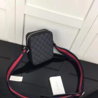 Gucci GG Black Messenger Black Grey GG Supreme Canvas Blue Red Web (3)