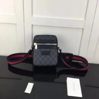 Gucci GG Black Messenger Black Grey GG Supreme Canvas Blue Red Web (3)