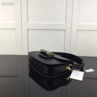 Gucci GG Women Horsebit 1955 Shoulder Bag Black Textured Leather (18)