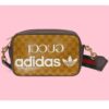 Gucci Unisex Adidas x Gucci Small Shoulder Bag Beige Brown GG Crystal Canvas